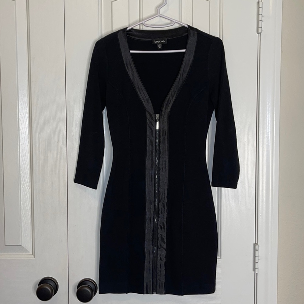 Sexy Black zip up Bebe dress